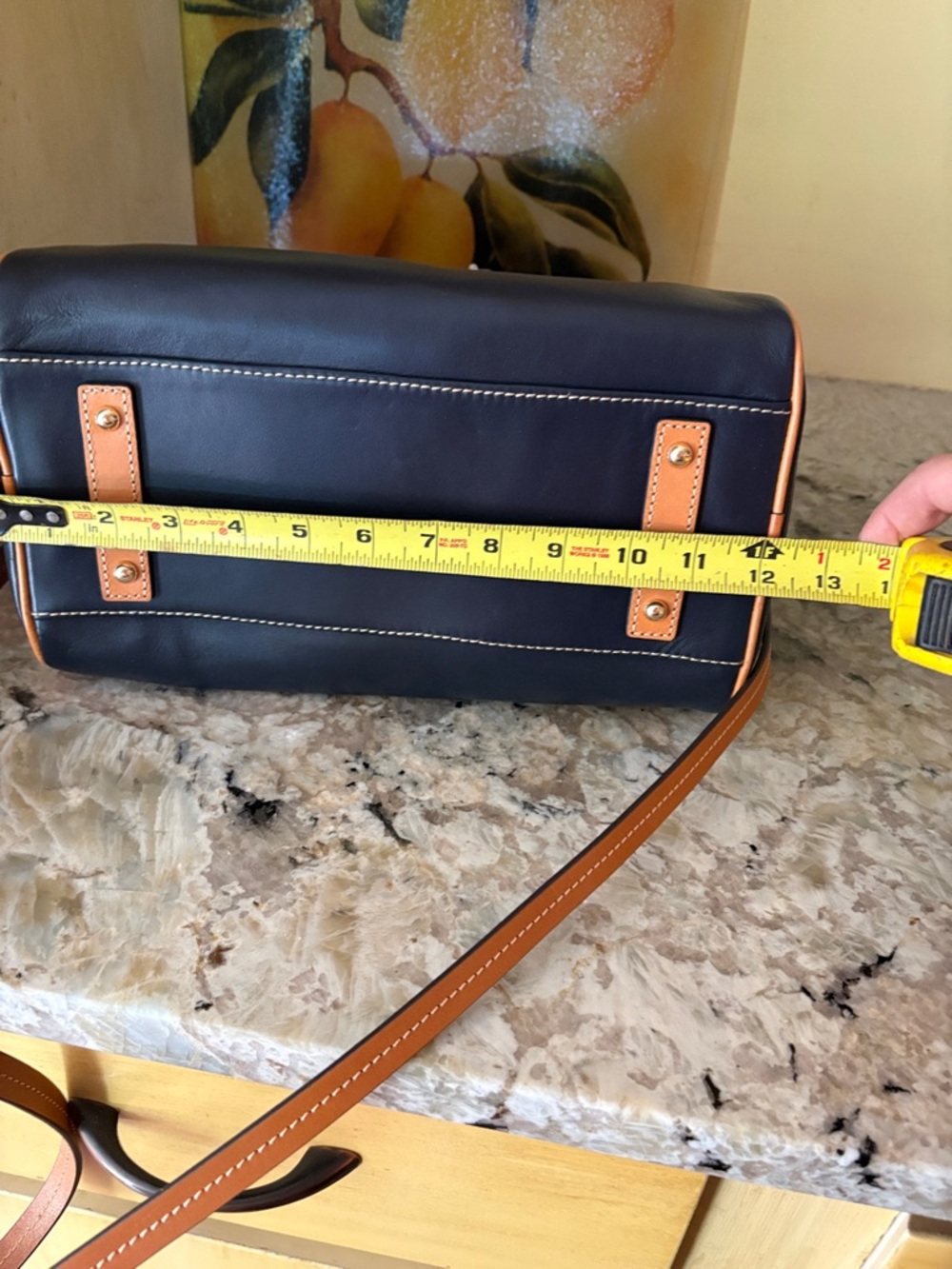 Dooney & Bourke Midnight Blue and Tan Handbag - Picture 10 of 12